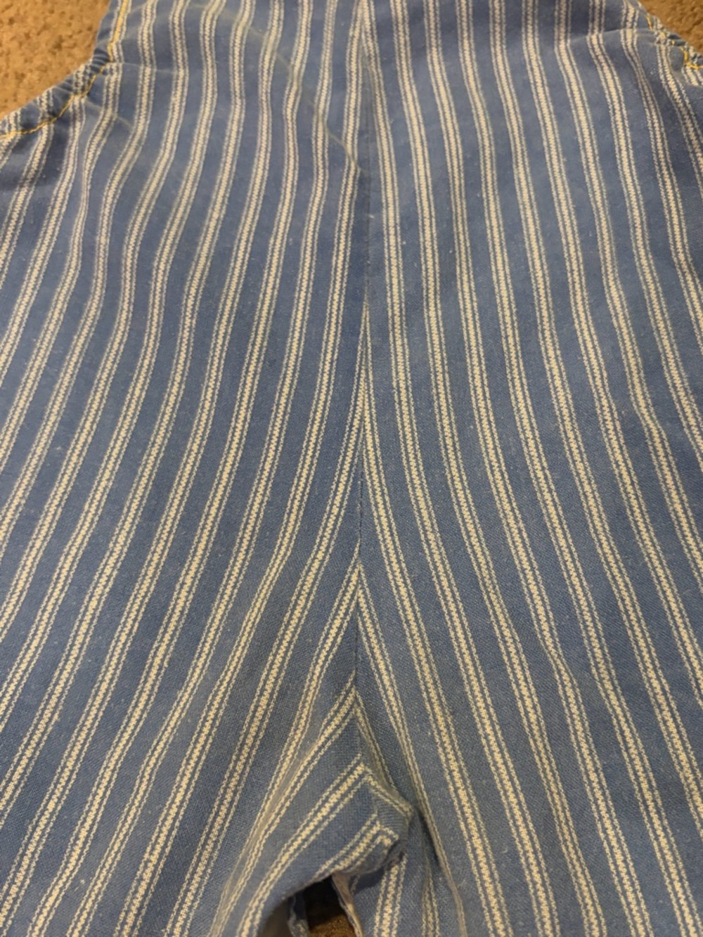 Vintage Daddy’s Little Helper Retro Pinstripe Snap Button Overalls, 12 Months - Picture 4 of 11